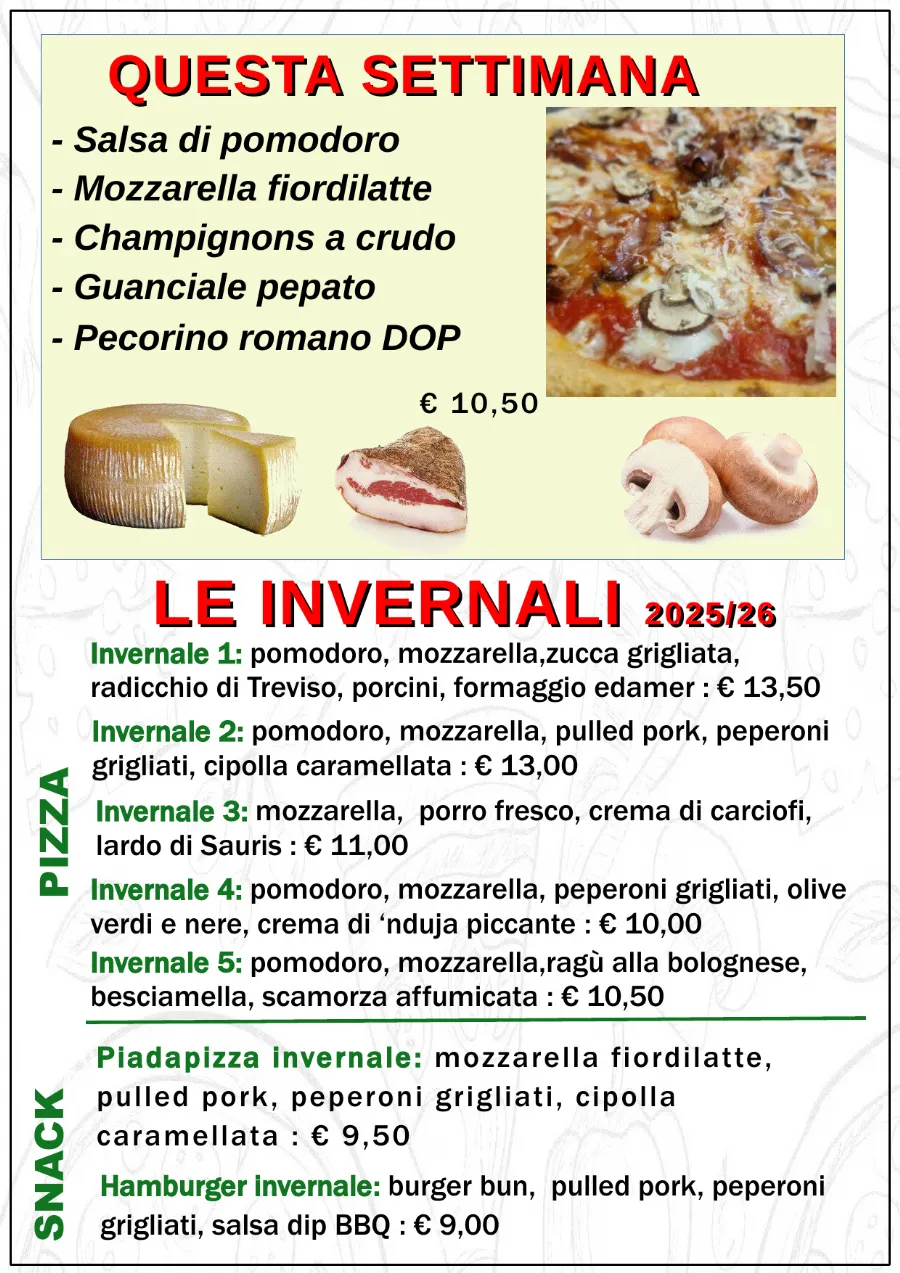 Listino online : Nuovo listino Pizzaidea Ceggia